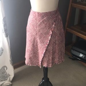 NWT banana republic sz 12 pint tweed fringe skirt